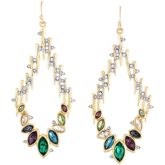 ALEXIS BITTAR • Navette Crystal Spiked Wire Earrings - Picture 4 of 5